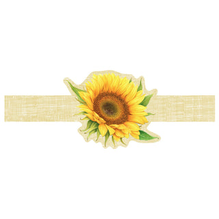 Sunflower Die Cut Paper Napkin Rings - 8 count
