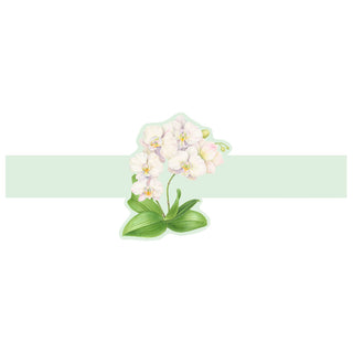 White Orchid Die Cut Paper Napkin Rings - 8 count