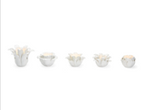 White Succulent Tealight Candleholder - Set of 5 Assorted