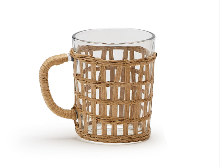 Island Chic Hand-Woven Lattice Mug - Set of 4