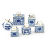 Canton Collection Blue & White Tea Jars - Set of 6