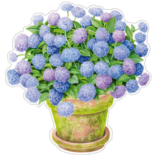 Potted Hydrangea Ornament Tag W/Header 4 Pk