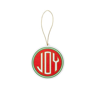 Joy Foil Ornament Tag W/Header 4 Pk