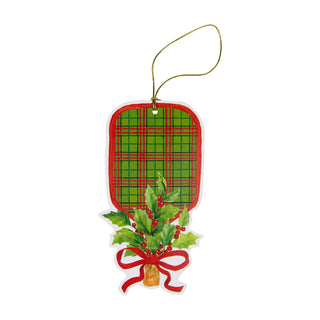 Plaid Pickleball Paddle Ornament Tag W/Header 4 Pk