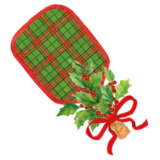 Plaid Pickleball Paddle Ornament Tag W/Header 4 Pk