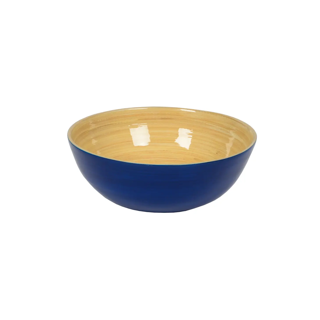 Small Shallow Bamboo Bowl in Blue - Set of 4
