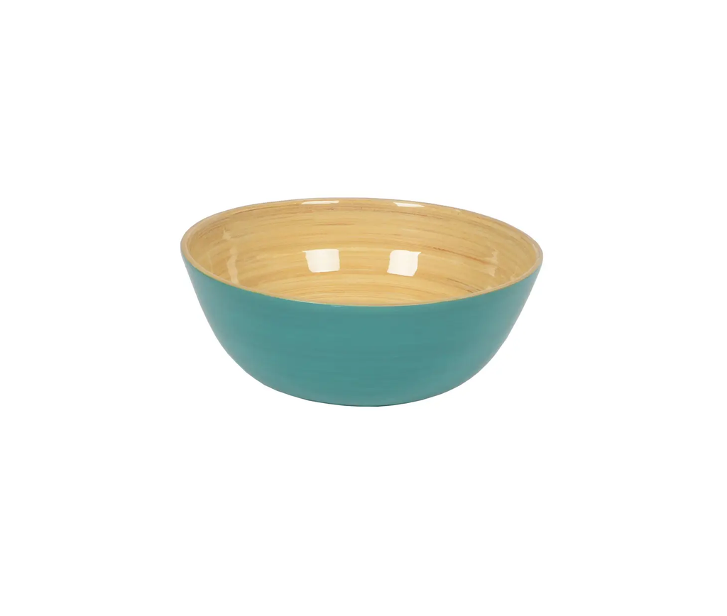 Small Shallow Bamboo Bowl in Light Blue - Set of 4