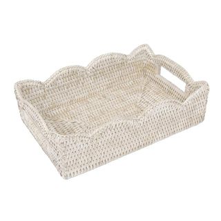 Rattan Scalloped Small Tray in Cream - 1 Placemat