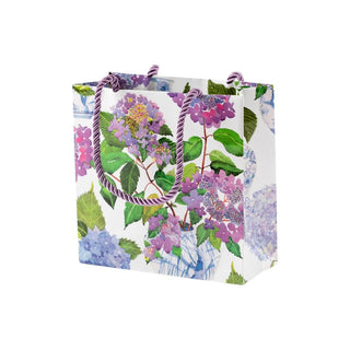 Caspari Hydrangeas and Porcelain Small Square Gift Bag - 1 Each 10016B1.5