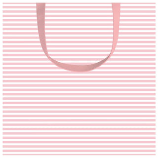 Caspari Mini Stripe Small Square Gift Bag in Blush - 1 Each 10022B1.5