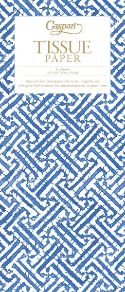 Fretwork Tissue Paper in Blue - 4 Sheets Included – Caspari