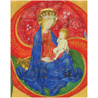 Virgin And Child In An Initial 'S' Mini Christmas Cards in Cello Pack - 5 Cards & 5 Envelopes