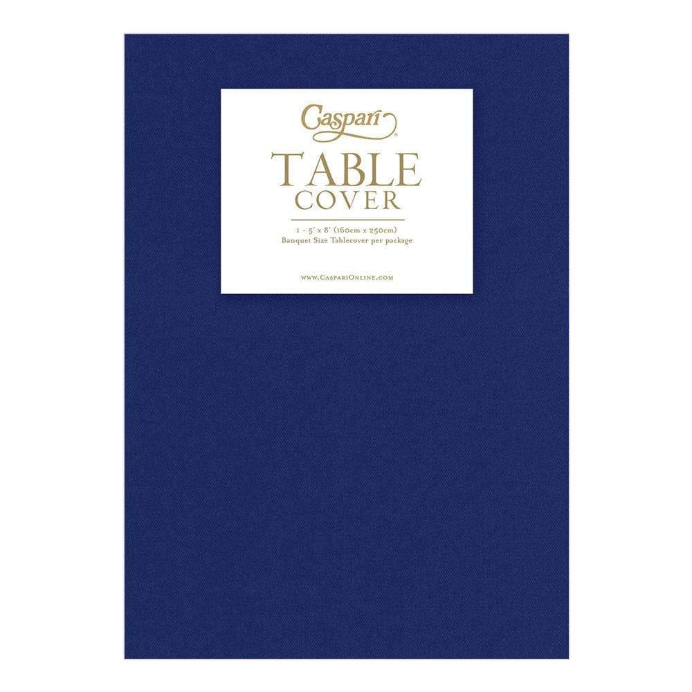 Caspari Paper Linen Solid Table Cover in Navy Blue - 1 Each 103TCL