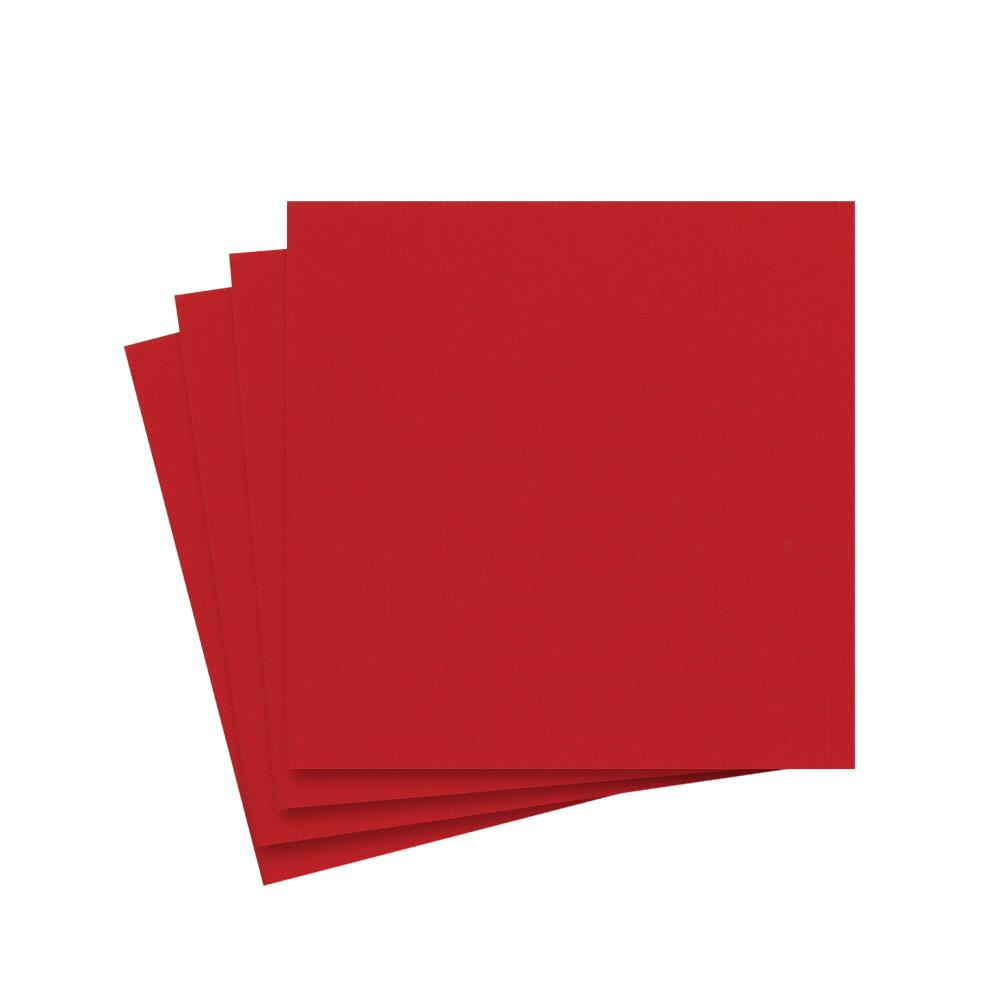 Caspari Paper Linen Solid Cocktail Napkins in Red - 15 Per Package 104CG