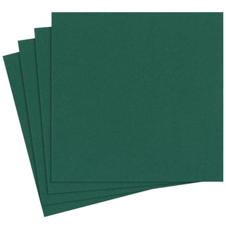 Caspari Paper Linen Solid Dinner Napkins in Hunter Green - 12 Per Package 109DG