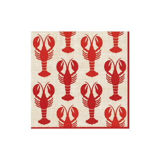 Caspari Lobsters Paper Cocktail Napkins - 20 Per Package 11300C