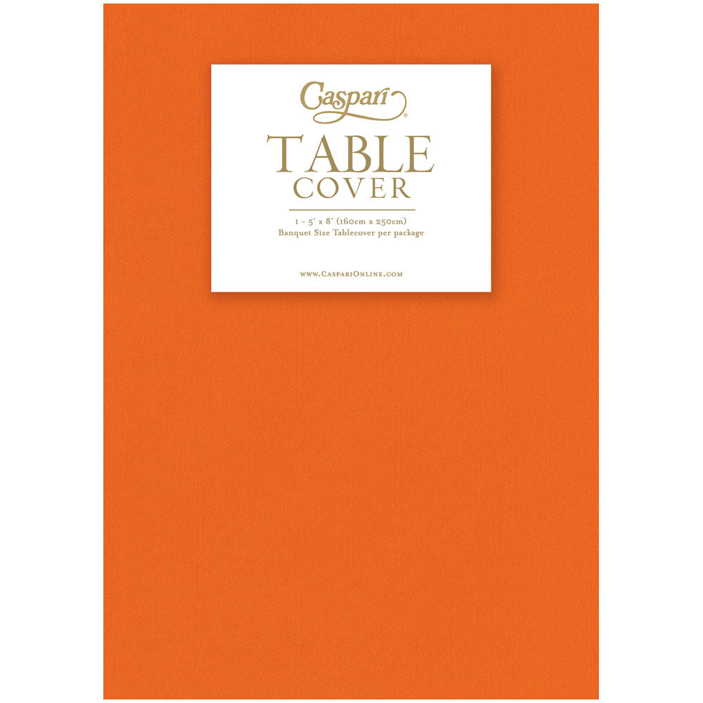 Tangerine Paper Linen Solid Table Covers - 1 Each