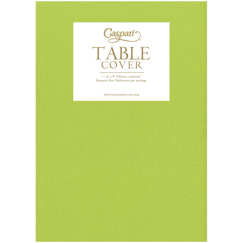 Lime Green Paper Linen Solid Table Covers - 1 Each