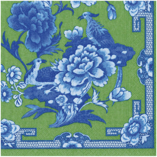 Green And Blue Plate Dinner Napkins - 20 Per Package