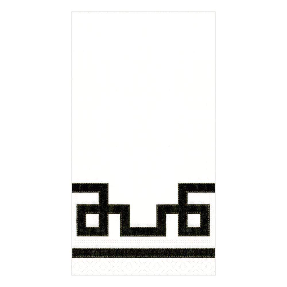 Caspari Rive Gauche Paper Guest Towel Napkins in Black & White - 15 Per Package 12540G