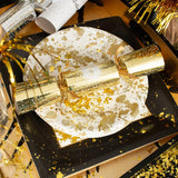 Caspari Splatterware Paper Dinner Plates in Gold - 8 Per Package 13192DP