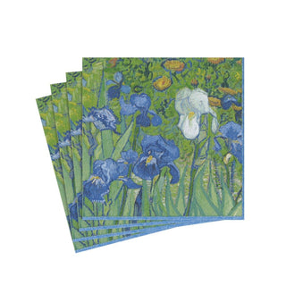 Caspari Van Gogh Irises Paper Cocktail Napkins - 20 Per Package 13670C