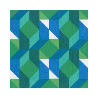 Caspari Color Theory Paper Luncheon Napkins in Green - 20 Per Package 13881L