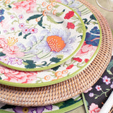Caspari Chinese Silk Paper Dinner Plates in Ivory - 8 Per Package 14240DP