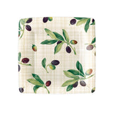 Caspari Olive Grove Square Paper Salad & Dessert Plates in Natural - 8 Per Package 14280SP