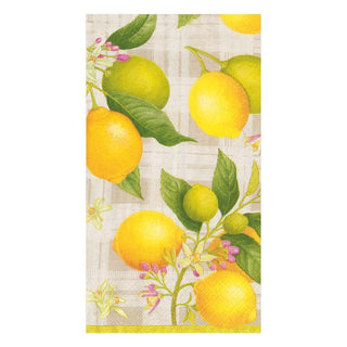 Caspari Citron Paper Guest Towel Napkins - 15 Per Package 14390G