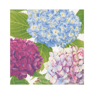 Caspari Hydrangea Garden Paper Luncheon Napkins in Blue - 20 Per Package 14410L