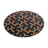 Caspari The Coral Sea Round Lacquer Placemat in Black - 1 Each 14562LQPMRND