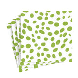 Caspari Spots Paper Linen Luncheon Napkins in Green - 15 Per Package 14591LG