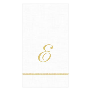 Caspari Hemstitch Script Single Initial Paper Guest Towel Napkins - 15 Per Package E 14600G.E