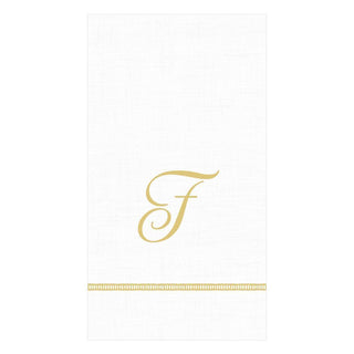 Caspari Hemstitch Script Single Initial Paper Guest Towel Napkins - 15 Per Package F 14600G.F