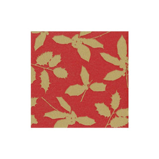 Caspari Holly Silhouettes Paper Cocktail Napkins in Red - 20 Per Package 14811C