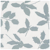 Caspari Holly Silhouettes Paper Linen Dinner Napkins in Ivory & Silver - 12 Per Package 14812DG