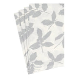 Caspari Holly Silhouettes Paper Linen Guest Towel Napkins in Ivory & Silver - 12 Per Package 14812GG