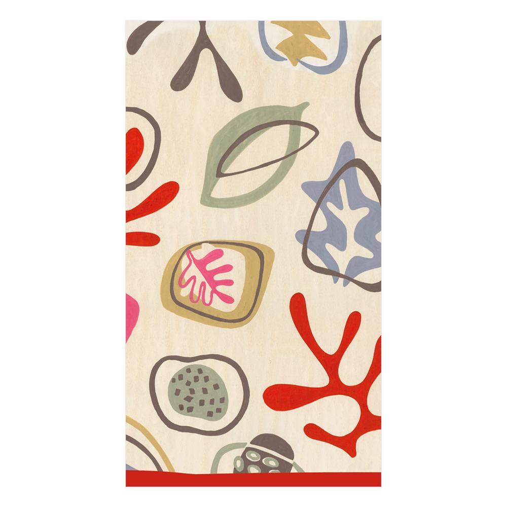 Caspari Kinetic Paper Guest Towel Napkins in Ivory - 15 Per Package 15000G