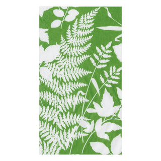 Caspari Modern Fern Paper Guest Towel Napkins in Kelly Green - 15 Per Package 15220G