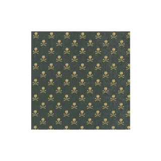 Caspari Skull and Crossbones Paper Cocktail Napkins in Black - 20 Per Package 15321C