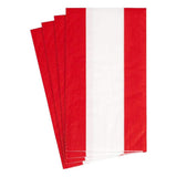 Caspari Bandol Stripe Paper Guest Towel Napkins in Red - 15 Per Package 15354G