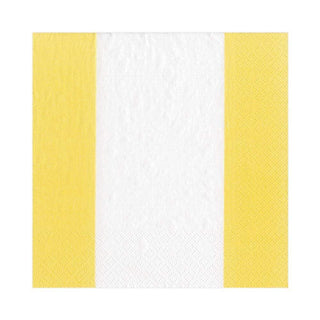 Caspari Bandol Stripe Paper Luncheon Napkins in Yellow - 20 Per Package 15356L