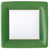 Caspari Grosgrain Paper Dinner Plates in Hunter Green - 8 Per Package 15371DP