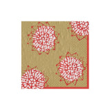 Caspari Block Print Stars Paper Cocktail Napkins in Red - 20 Per Package 15461C