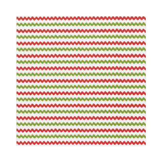 Caspari Rickrack Paper Luncheon Napkins in Red & Green - 20 Per Package 15520L