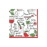 Caspari Holiday Spirits Paper Cocktail Napkins - 20 Per Package 15630C