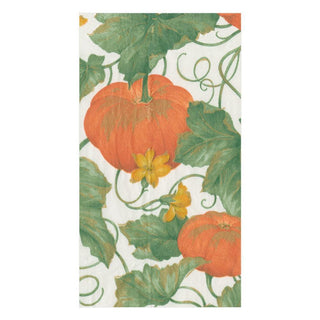 Caspari Heirloom Pumpkins Paper Guest Towel Napkins in Ivory & Orange - 15 Per Package 15670G
