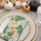 Caspari Heirloom Pumpkins Paper Guest Towel Napkins in Grey & White - 15 Per Package 15671G