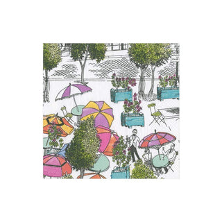 Caspari Garçon Boxed Paper Cocktail Napkins - 40 Per Box 15740B
